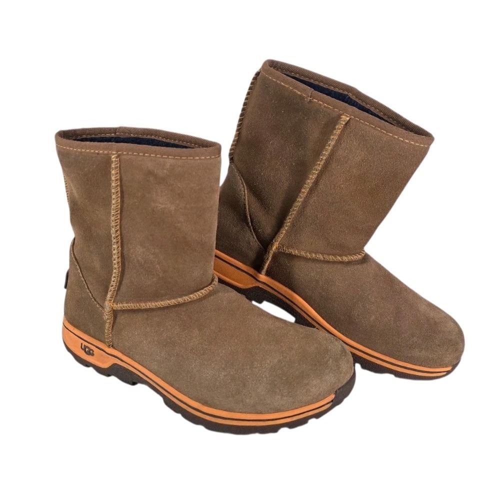 UGG Australia Lynden Suede Boots Kids 3 Brown Mid Calf Winter Snow Waterproof